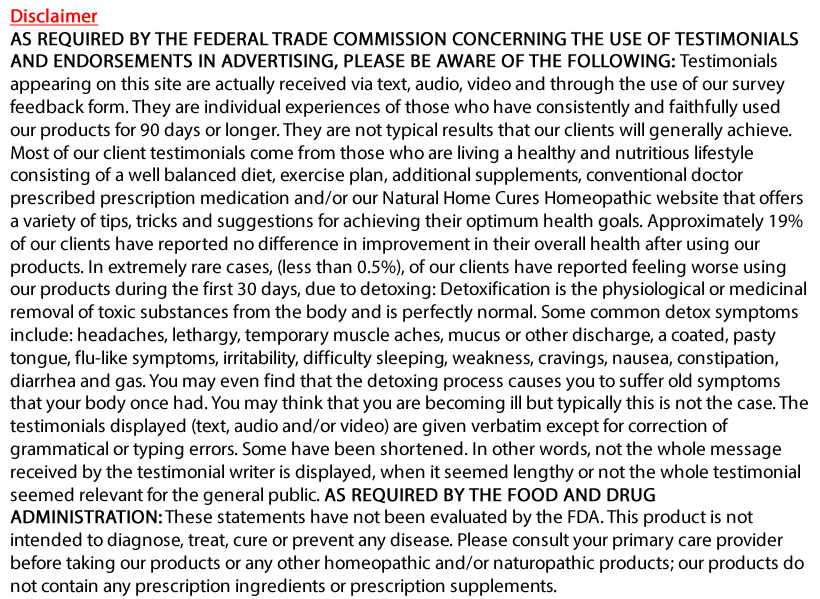 Natural Home Cures Freeze Dried Mangosteen Disclaimer